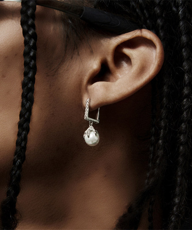 Diy Copper Overgild Zircon Pearl Drop Earrings