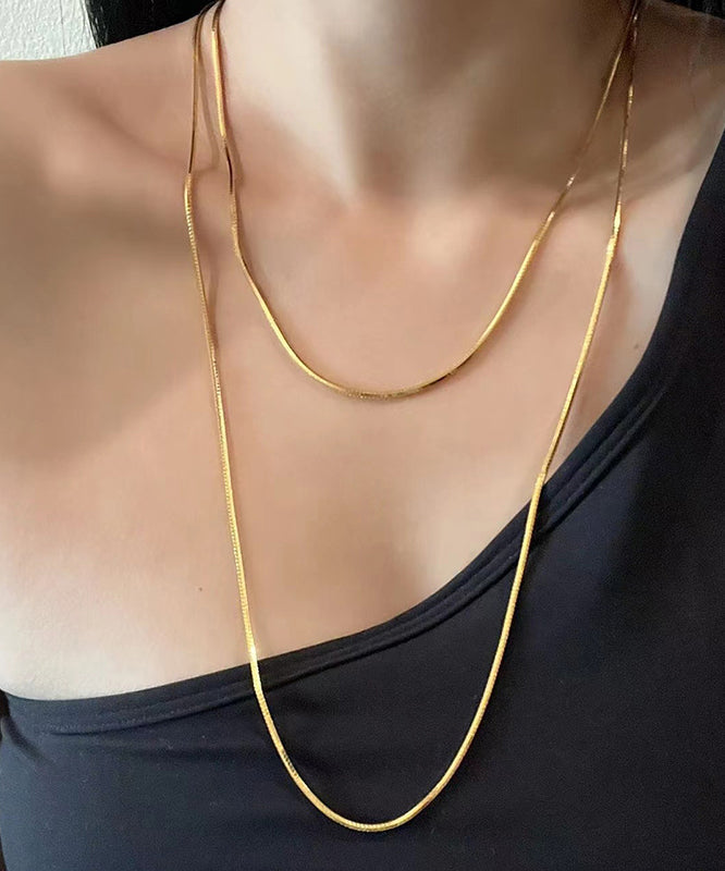 Diy Gold Stainless Steel Bilayer Sweater Necklace Mm077