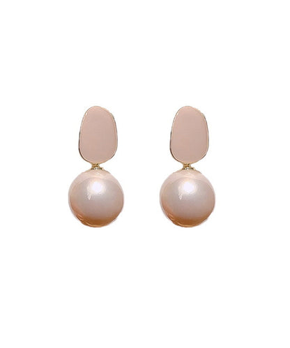 Diy Light Pink Sterling Silver Alloy Pearl Drop Earrings Gh1079