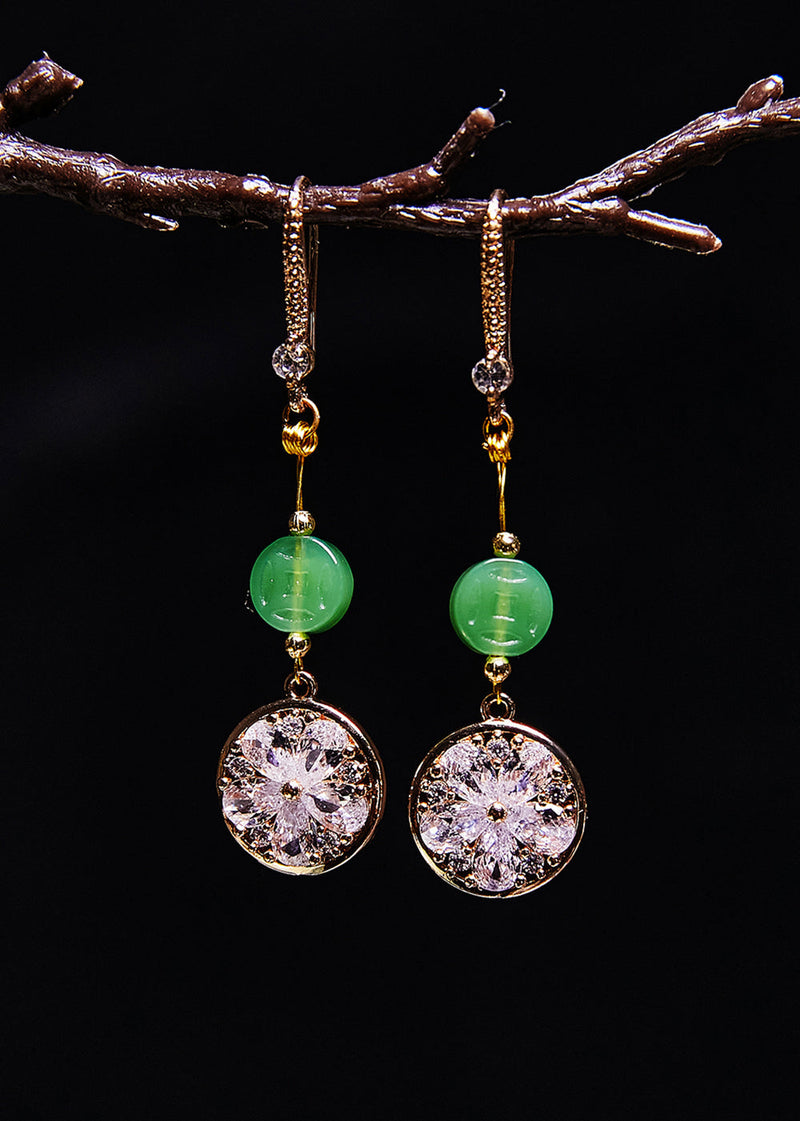 Diy Purple Zircon Classy Jade Drop Earrings