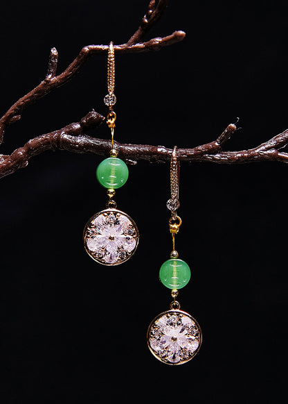 Diy Purple Zircon Classy Jade Drop Earrings
