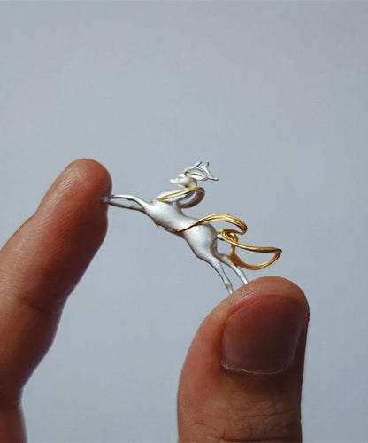 Diy Silk Sterling Silver Nine Colored Deer Pendant Necklace Ii025