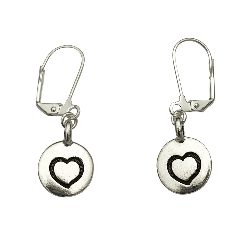 Dragonweave Heart Circle Charm Necklace and Earring Set, Silver Plated Pink Leather Choker and Leverback Earrings