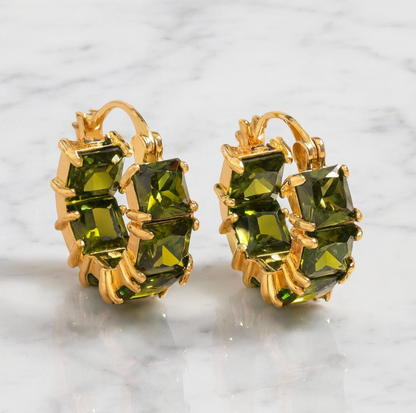 “dutchess” Princess Cut Bling Hoops
