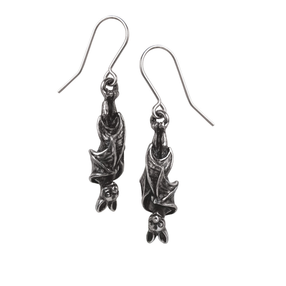 Awaiting the Eventide Alchemy Gothic Bat Earrings