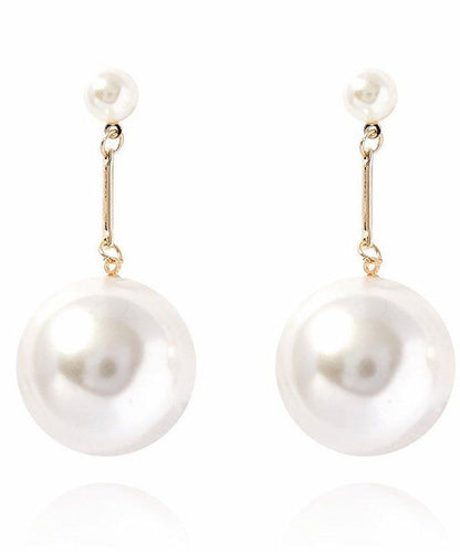 Champagne Fine Big Pearl Drop Earrings