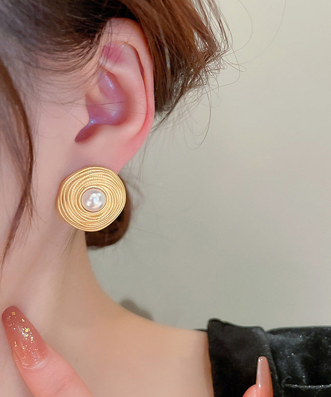 Wrapped Circle Pearl Earrings
