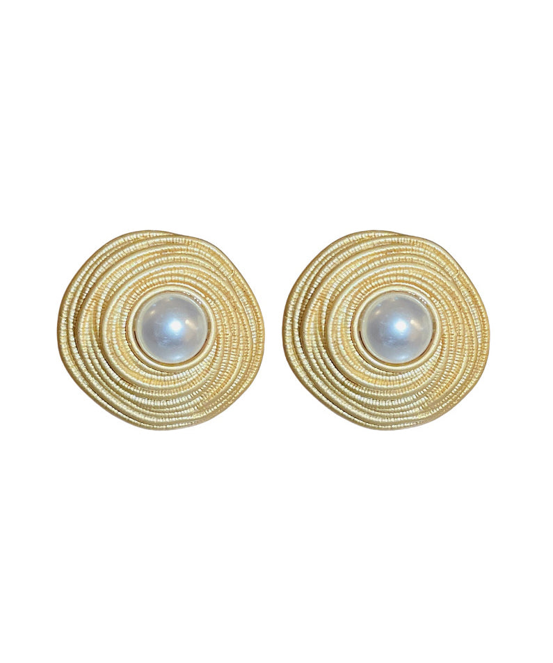 Wrapped Circle Pearl Earrings