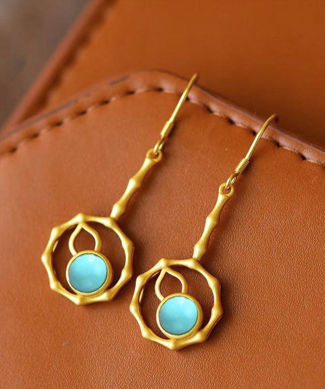 Gold Silver Overgild Gourd Drop Earrings