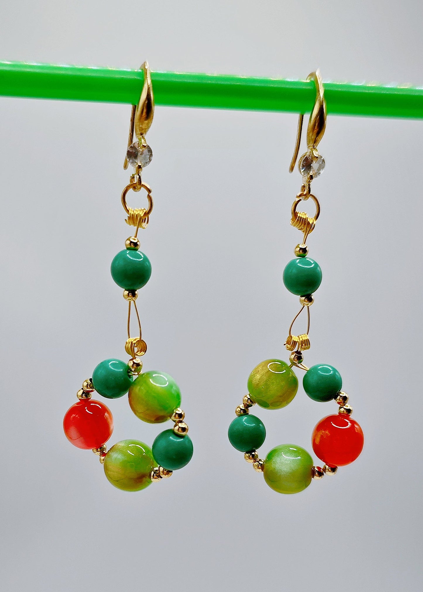 Rainbow Acrylic Turquoise Drop Earrings