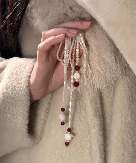 White Alloy Beading Agate Charm Bracelet