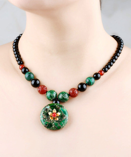 Style Short Necklace Versatile Safety Buckle Jade Pendant