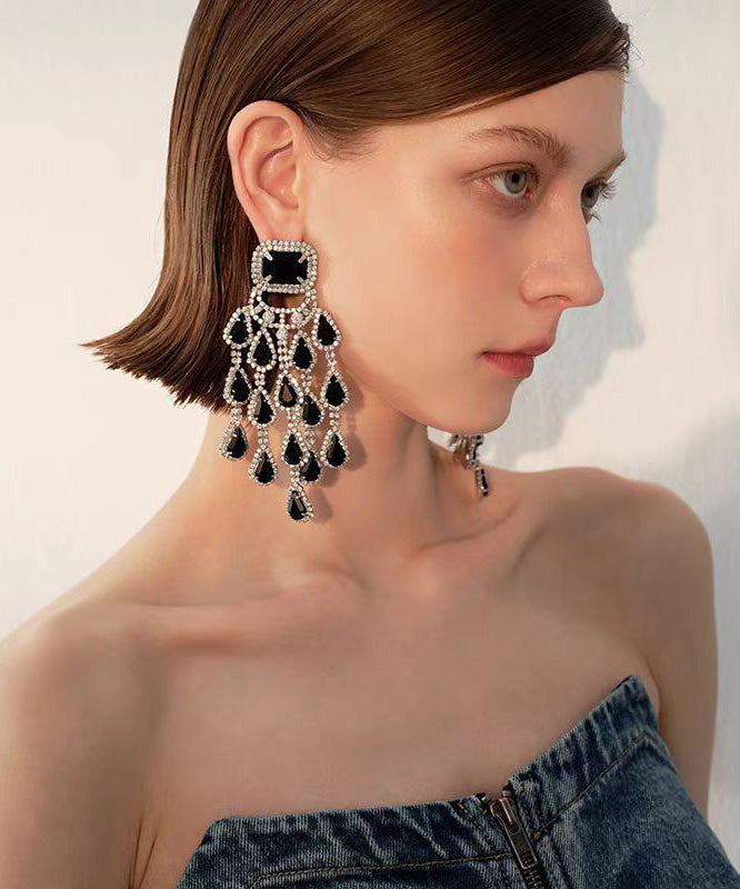 European and American Zircon Water Drop Stud Earrings