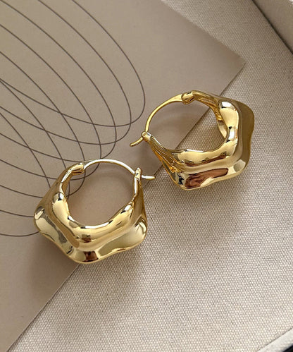 Overgild Gold Earrings Copper Hoop