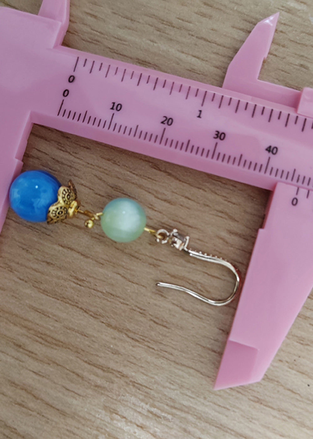 Peacock Blue Opal Zircon Drop Earrings