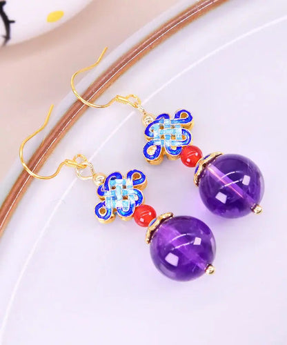 Sterling Silver Overgild Crystal Zircon Drop Earrings