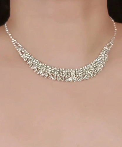 Silk Alloy Zircon Pendant Necklace