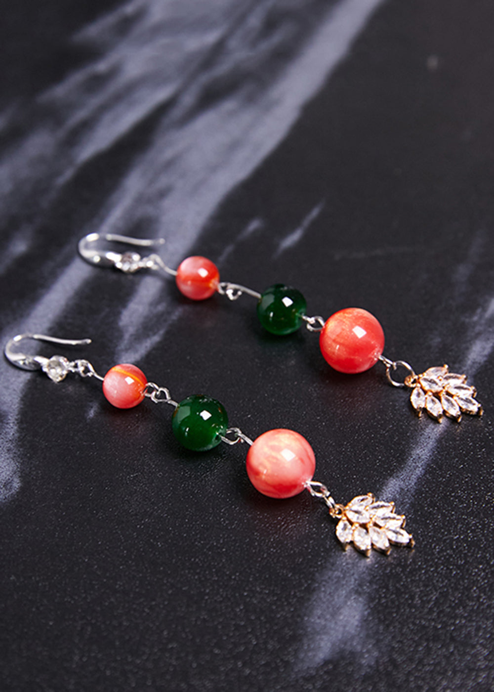 Fine Turquoise Grape Shape Zircon Drop Earrings