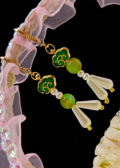 Fine White Pearl Style Drop Earrings
