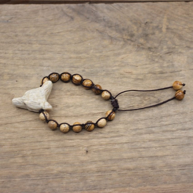 Natural Stone Wolf Beaded Bracelet