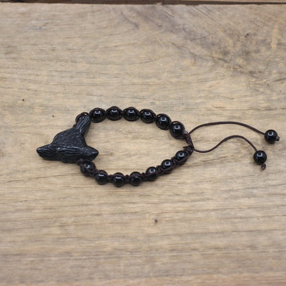 Natural Stone Wolf Beaded Bracelet