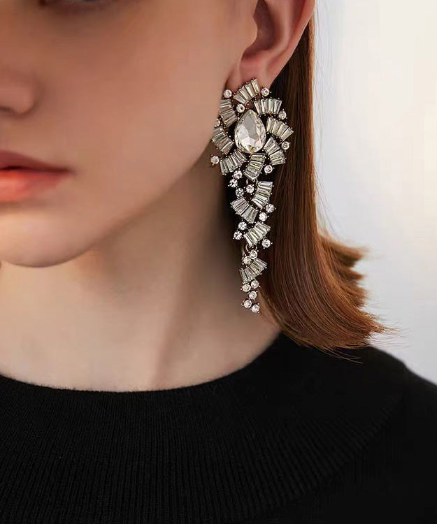 Korean Style Personalized Metal Zircon Earrings