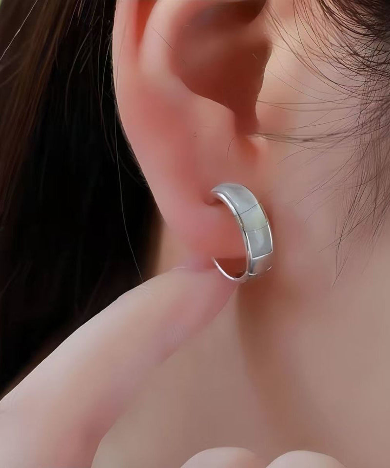 Modern Silk Copper Overgild Fritillary Bulb Hoop Earrings
