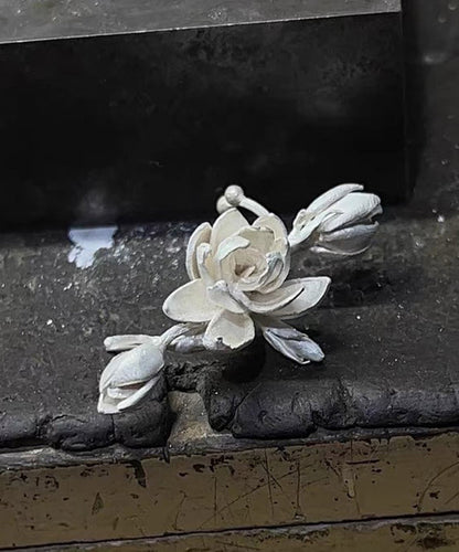 Modern White Sterling Silver Stud Earrings