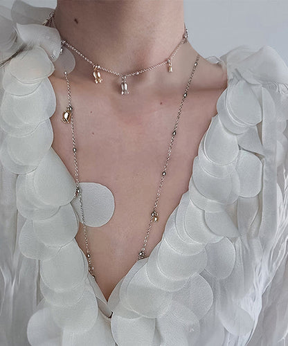 New Silk Alloy Tassel Lariat Necklace