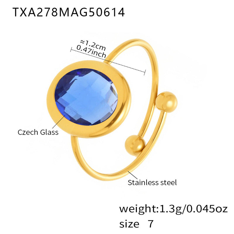 Tamiyah Inlaid Oval Gemstone Ring