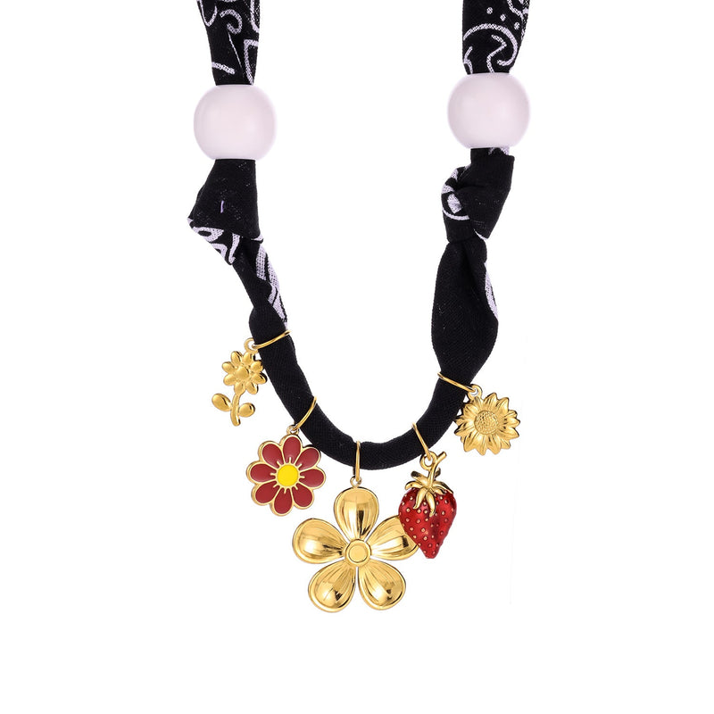 Mercedes Silk Heart Choker