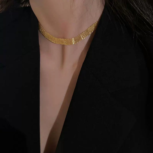 Gold Tone Chunky Chain Choker