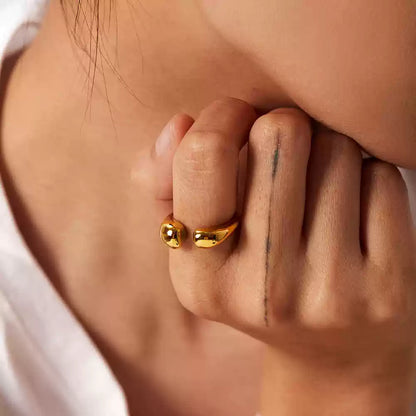 Remy Gold Pleated Geometric Ring