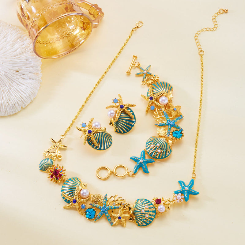 Mabel Coral Shell Pearl Set
