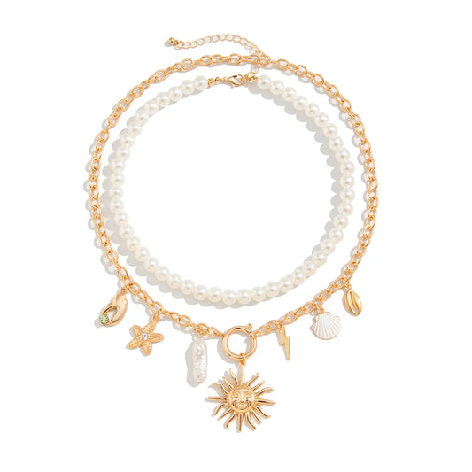 Verity Sun Starfish Necklace Set