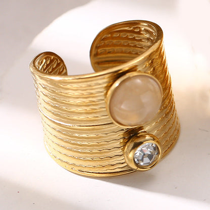Hadlie Natural Stone Open Ring
