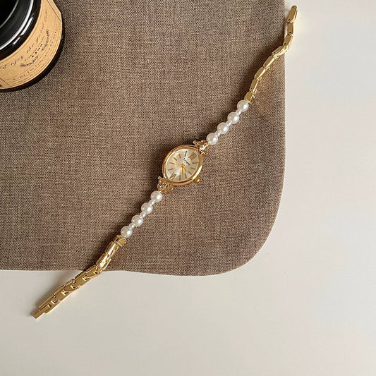 Oval Pearl Bracelet Watch