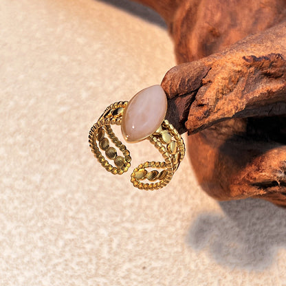 Emelie Open Heart Stone Ring