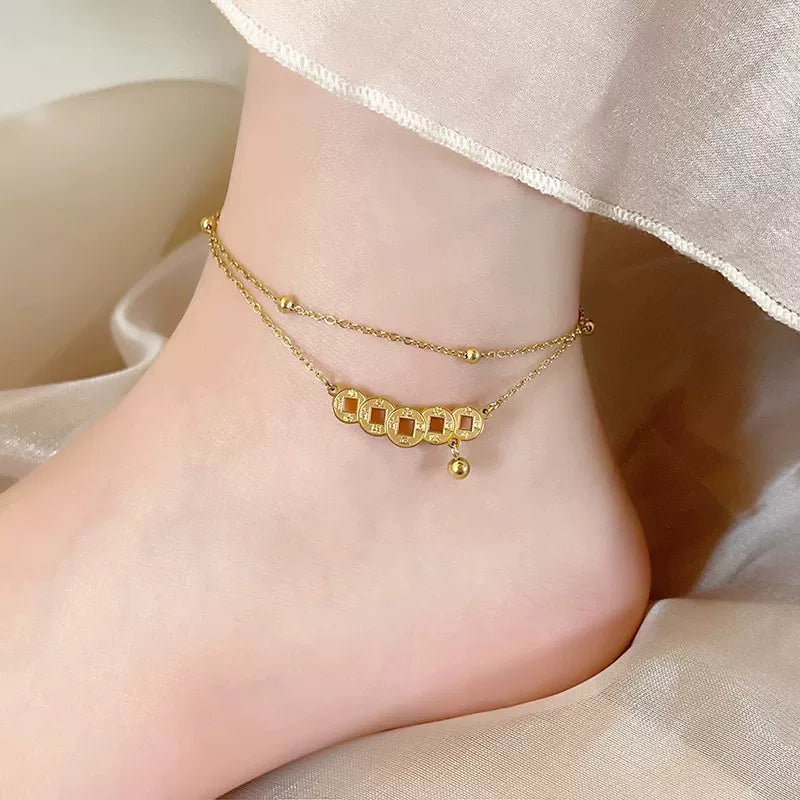 Double-layer Coin Anklet