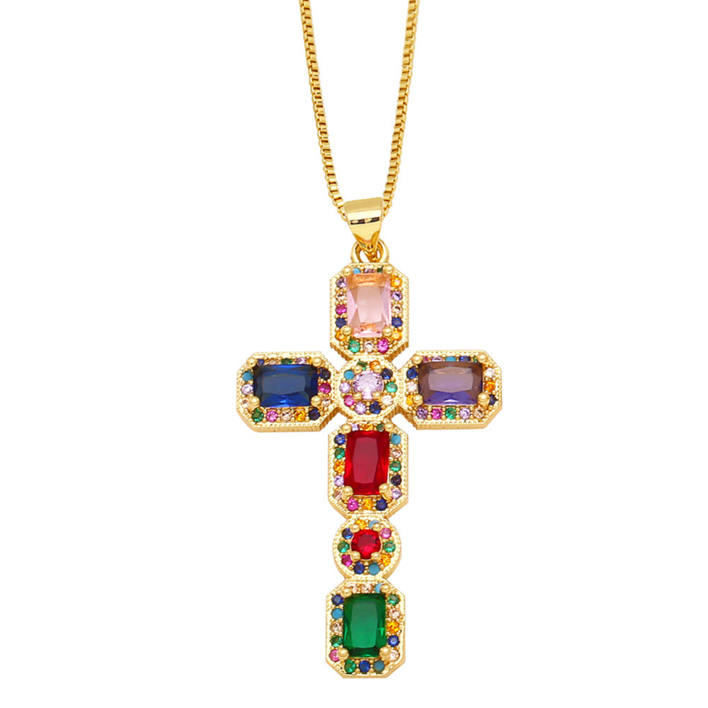 Ayva Zircon Cross Necklace
