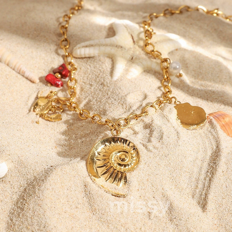 Lillia Golden Nautical Charm Necklace