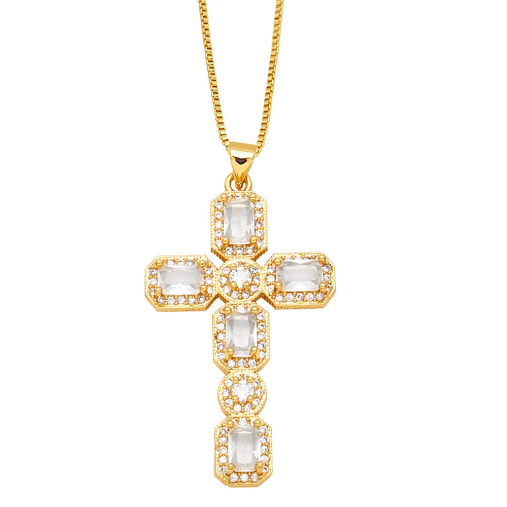 Ayva Zircon Cross Necklace
