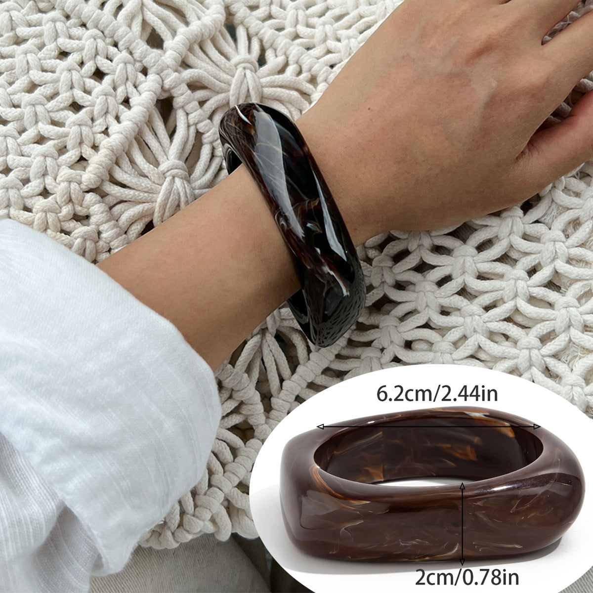 Aloni Marbled Acrylic Bracelet