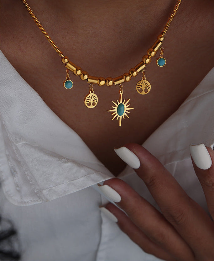 Miya Turquoise Charm Necklace