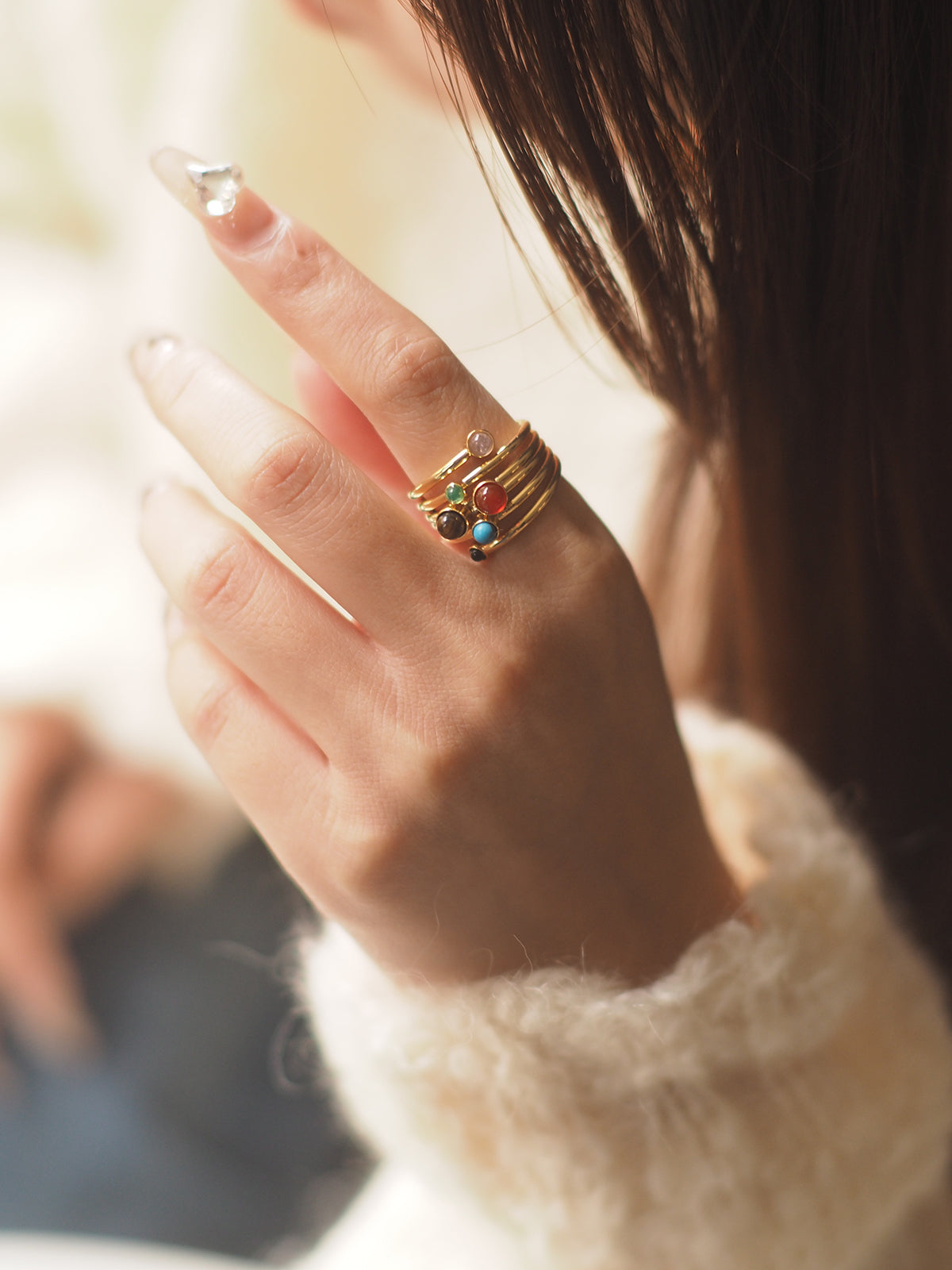 Neena Multi-gemstone Adjustable Ring