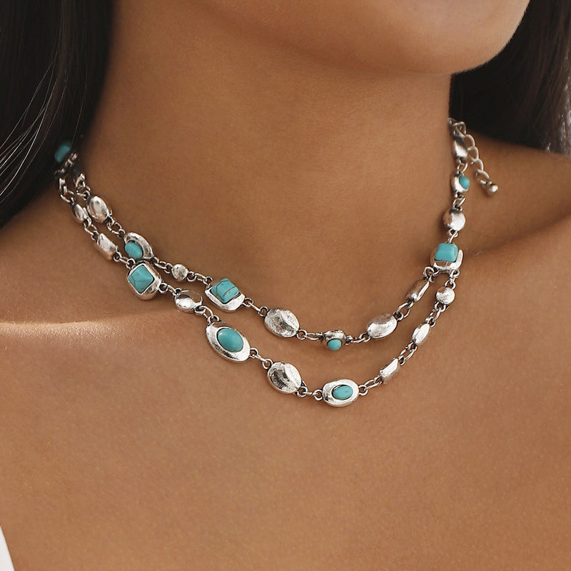 Melinda Layered Gemstone Necklace