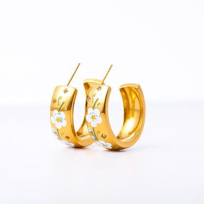 Ariam Botanical Hoop Earrings