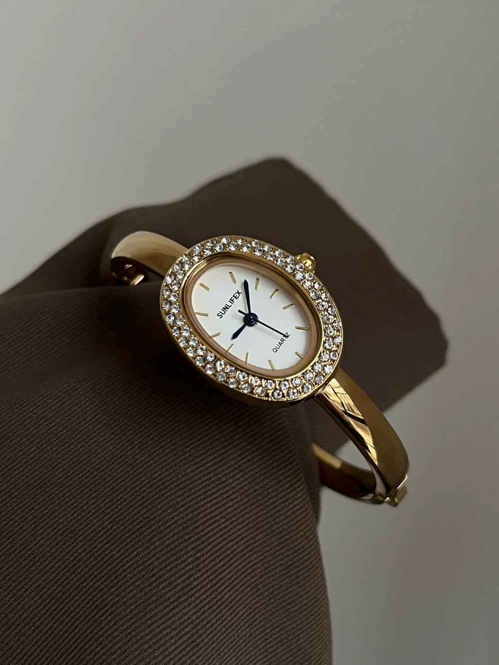 Oval Gold Bracelet Watch