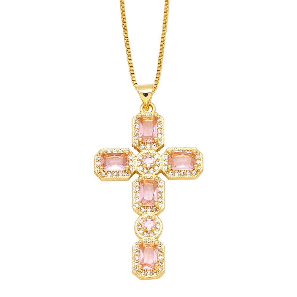 Ayva Zircon Cross Necklace