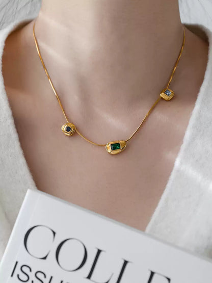 Lucia Multi-gemstone Gold-plated Necklace